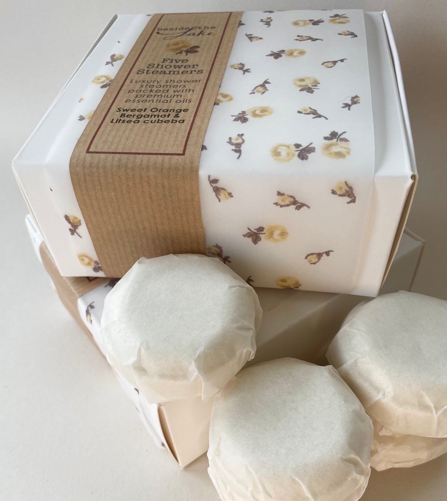 Five Shower Steamers - GOLDEN (Sweet Orange, Bergamot & Litsea Cubeba)