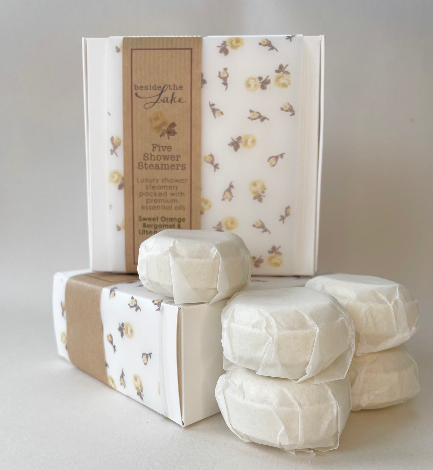 Five Shower Steamers - GOLDEN (Sweet Orange, Bergamot & Litsea Cubeba)