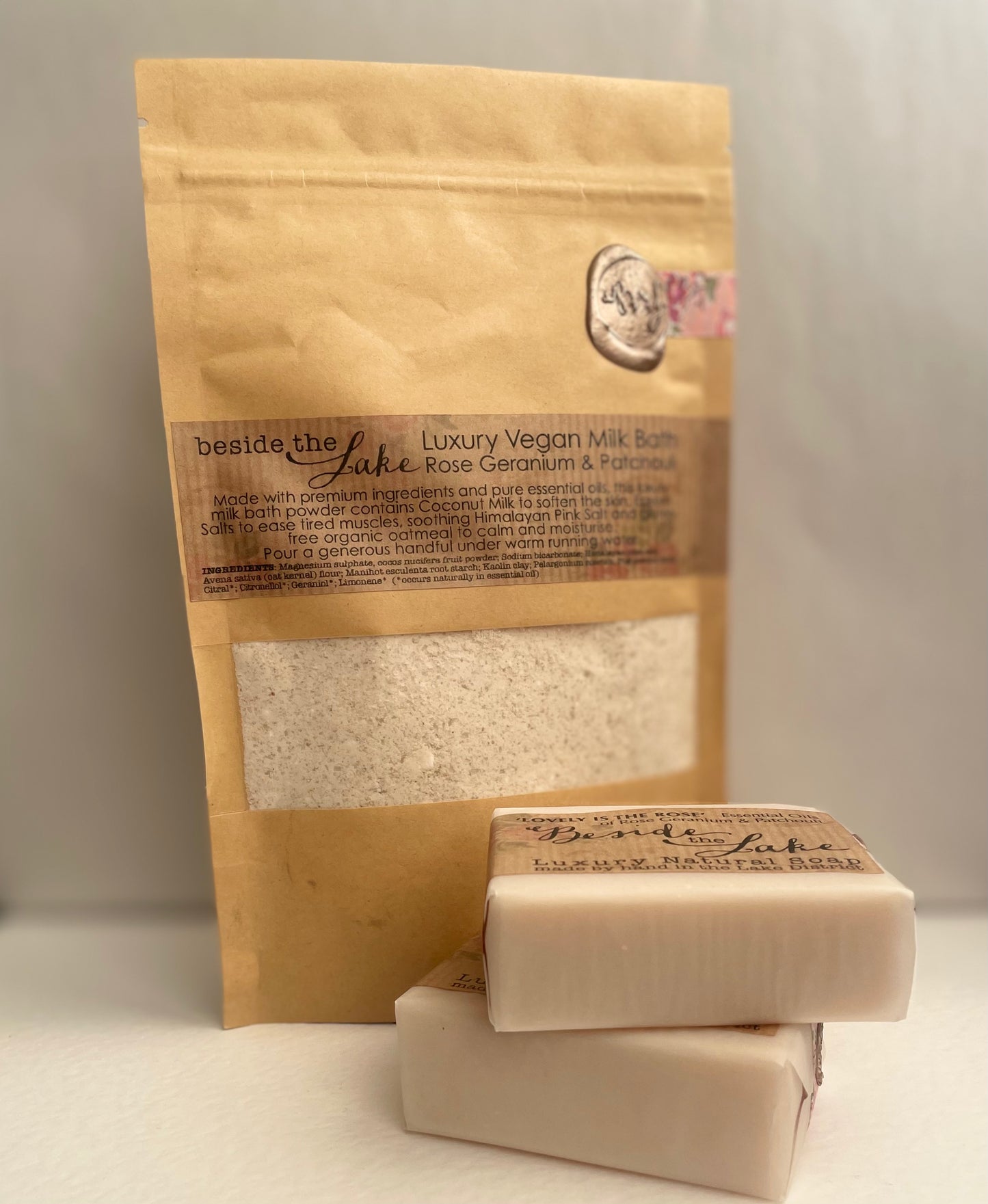 Luxury Vegan Bath Milk - Rose Geranium & Patchouli 200g pouch