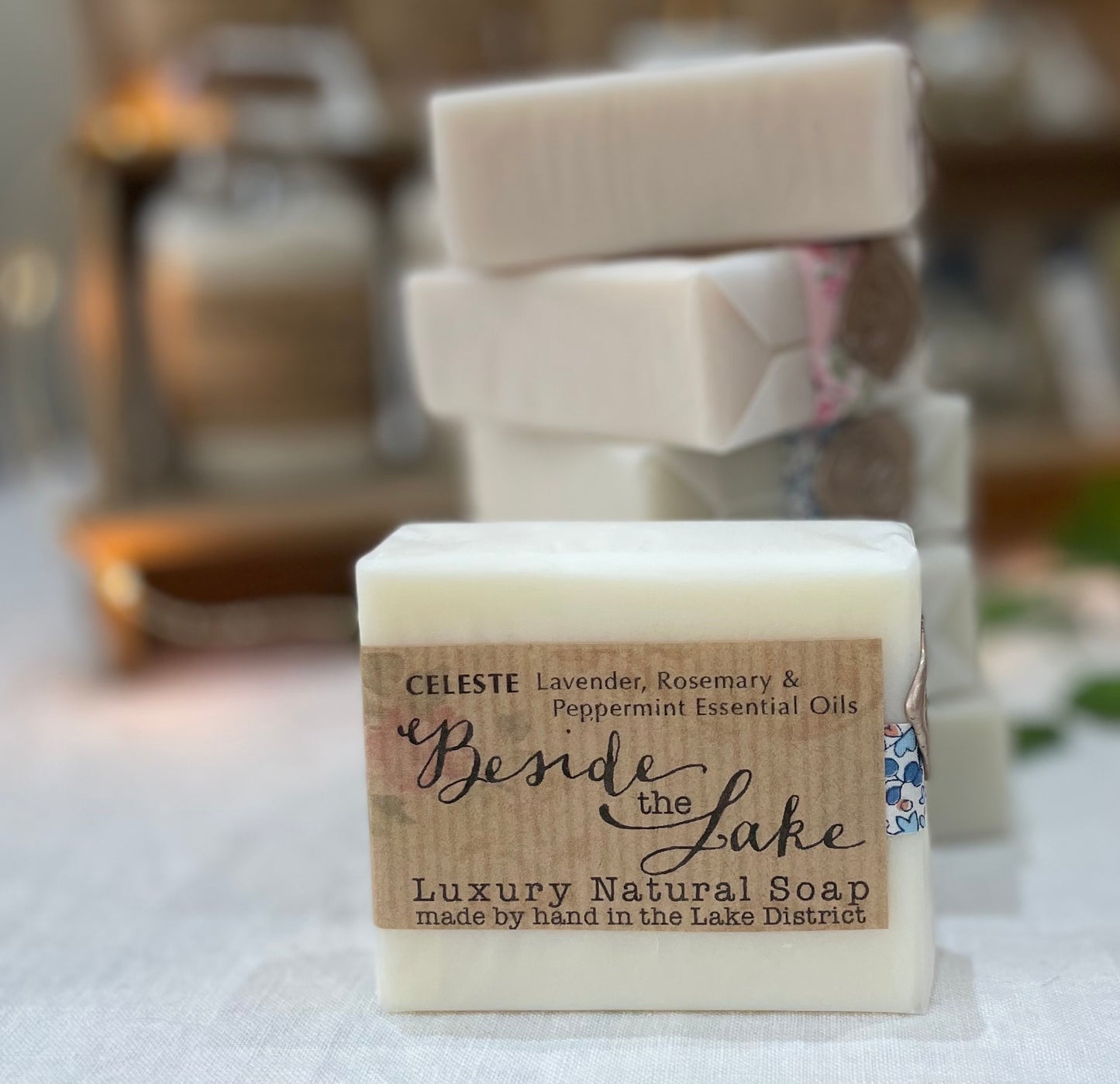 Luxury soap bar - 'Celeste' (Lavender, rosemary & peppermint essential oils)