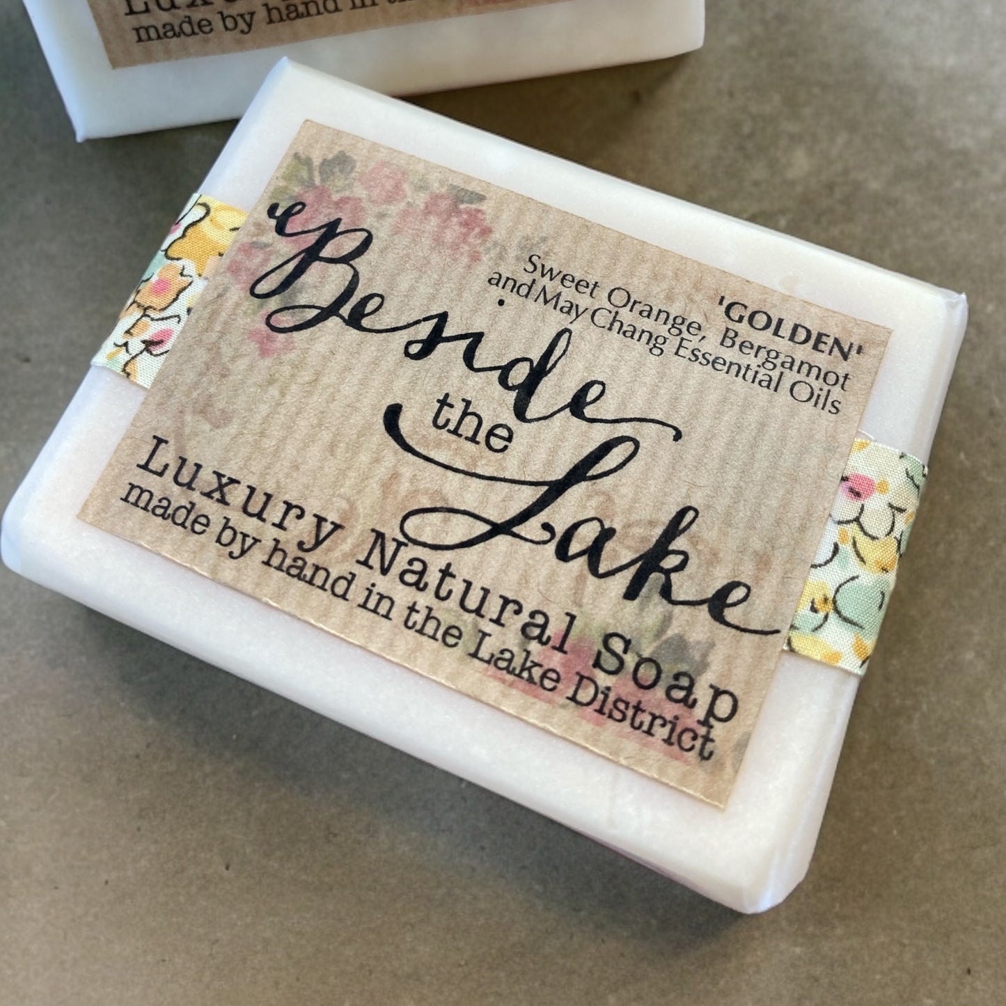 Luxury soap bar - 'Golden' (Sweet Orange, Bergamot & Litsea Cubeba essential oils)