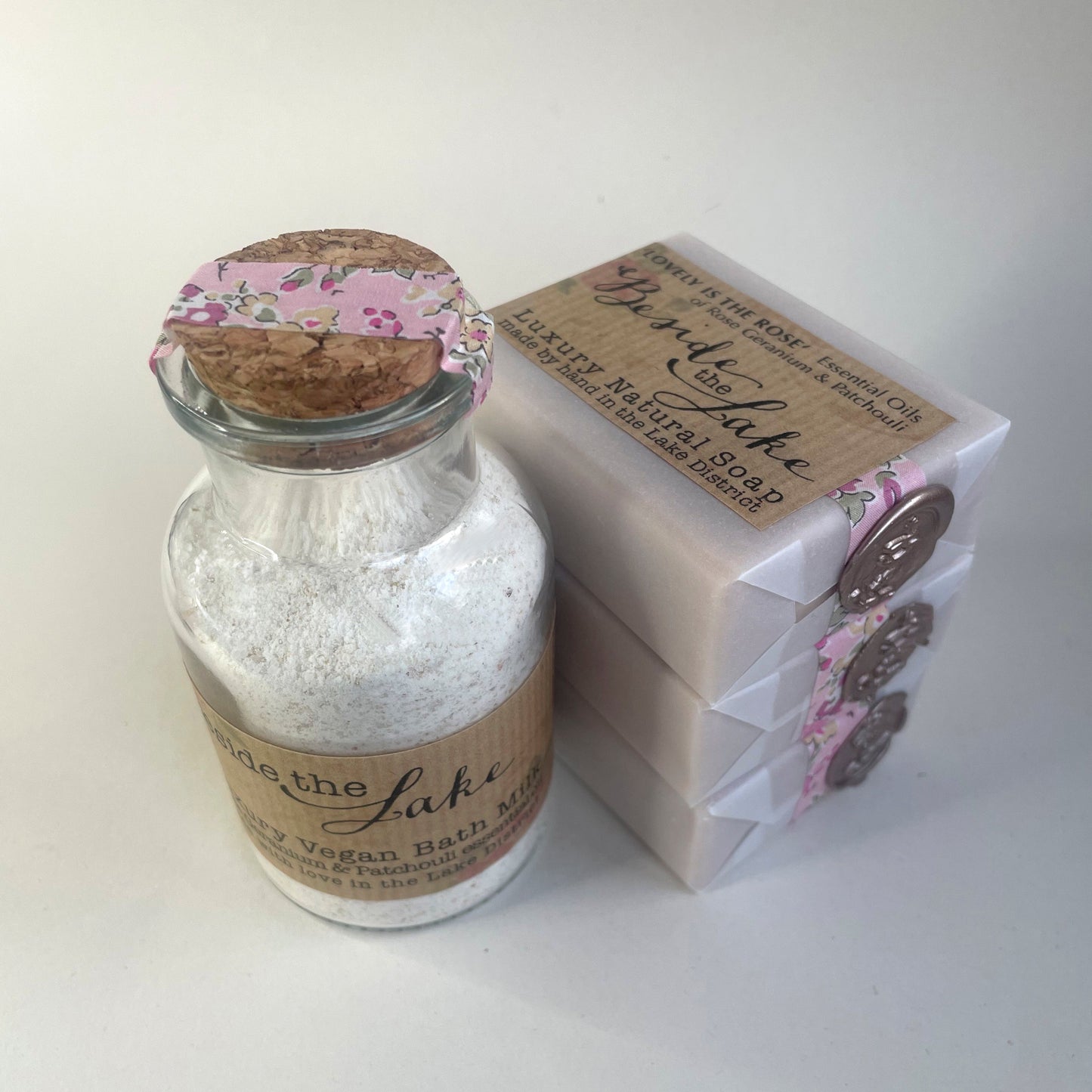Luxury Vegan Bath Milk - Rose Geranium & Patchouli - 'Lovely is the Rose' - 125g Glass Jar