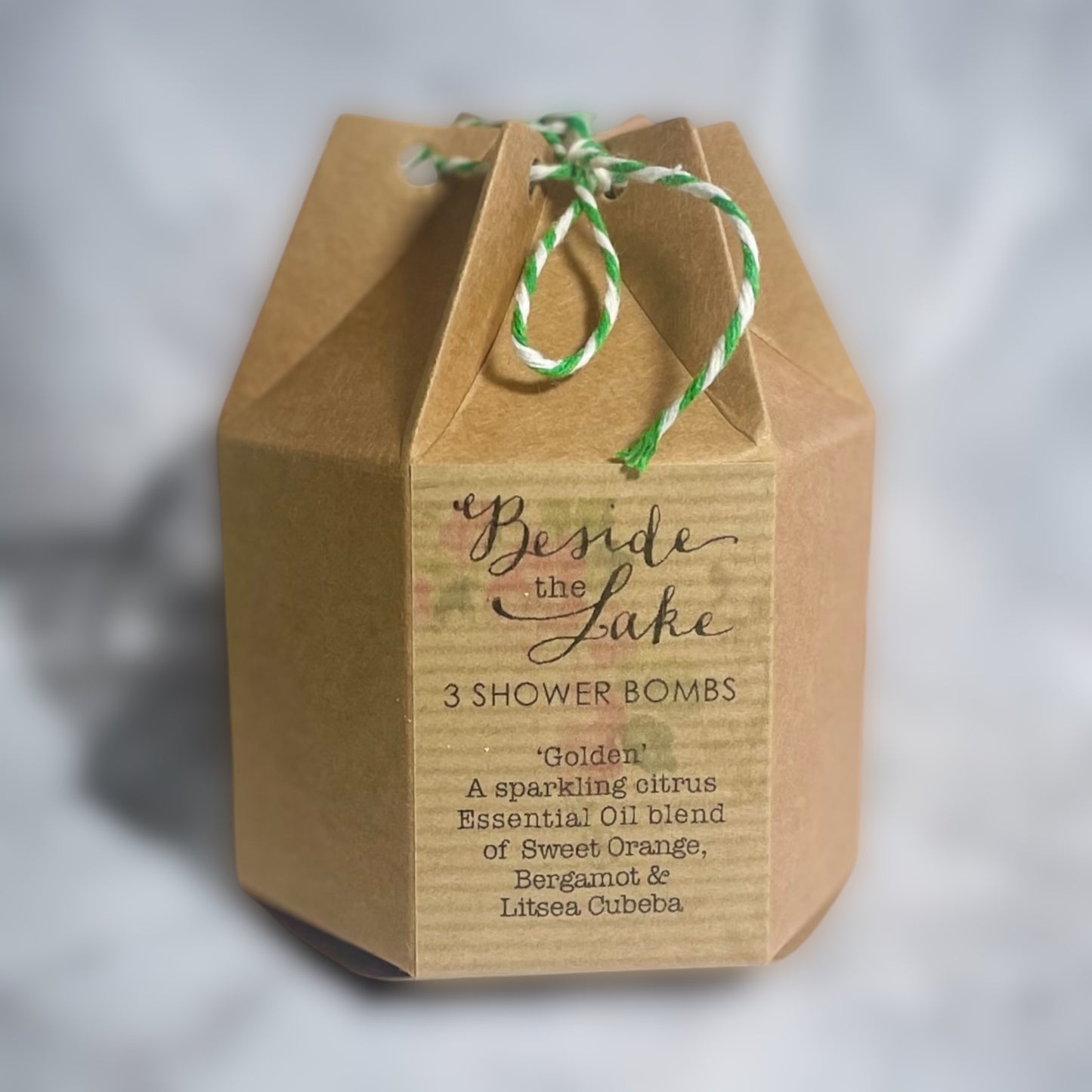 Luxury Shower Bombs - 'Golden' (Sweet Orange, Bergamot & Litsea cubeba/May Chang Essential Oils